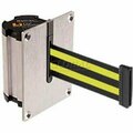 Lavi Industries Lavi Industries Recessed Wall Mount Retractable Belt Barrier, Satin Case W/10' Black/Neon Ylw Belt 50-3012BN